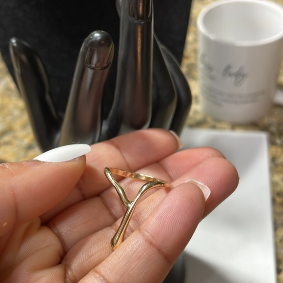 Gold Abstract Decor Ring - Picture 12 of 13